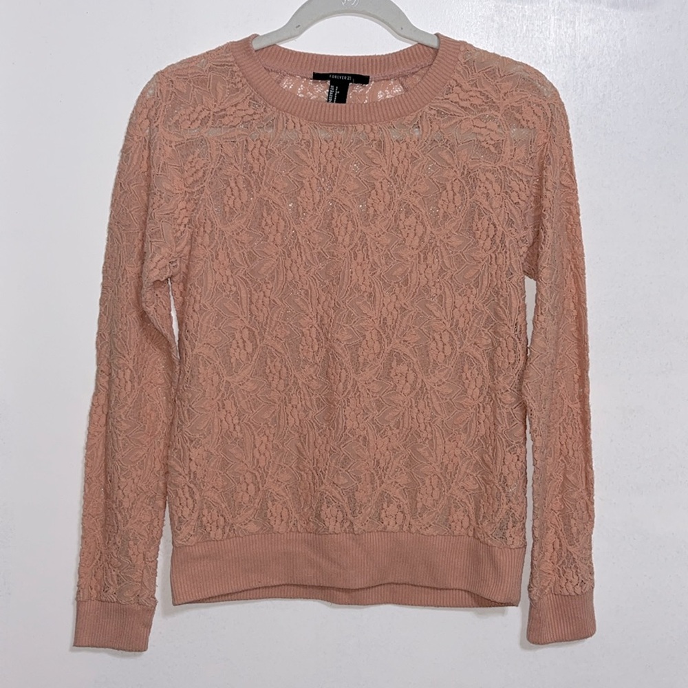 Long-Sleeve Lace Top